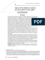 La Enseñanza de Los Números Enteros Un Asunto Sin Resolver en Las Aulas