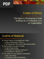 Codes of Ethics: The Value in Developing A Code of Ethics For A Profession or in An Organization