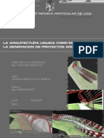 La Arquitectura Líquida Como Espacio para La Generación de Proyectos Arquitectónicos