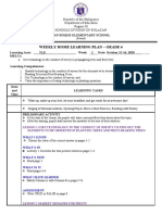 Weekly Home Learning Plan - Grade 6: San Roque Elementary School