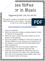 Class Notes: Color in Music: Suggested Grades: 2nd, 3rd, and 4th