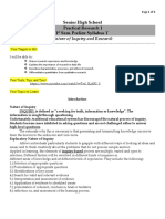 Nature of Inquiry and Research: Senior High School Practical Research 1 1 Sem. Prelim: Syllabus 1'