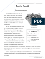 Food For Thought: Read The Nutrition Article. Then Follow The Directions in The Text Marking Box