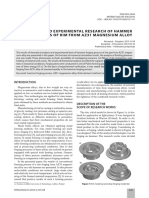 Theoretical and Experimental Research of Hammer Forging Process of Rim From Az31 Magnesium Alloy