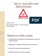 Chemical Hazard and Prevention: Firdaus Ali BSC (Health and Safety), Curtin University, Perth Australia