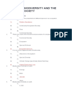 Chapter 9: Biodiversity and The Healthy Society: Multiple Choice Questions