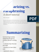 Summarizing vs. Paraphrasing: A PowerPoint