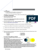 Worksheet 6 - Factors That Influence Climate