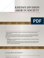 Durkheim's Division of Labor in Society