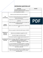 Ep Interview Question List: Topic Answer Personal Understanding