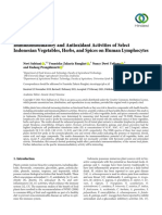 Research Article Immunomodulatory and Antioxidant Activities of Select Indonesian Vegetables, Herbs, and Spices On Human Lymphocytes