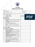 Cot-Rpms Observation Notes Form