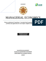 MANAGERIAL ECONOMICS Assignment 1