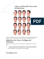 List of Adjectives To Describe Tone and Feelings and Emotions