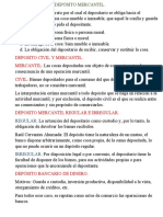 Operaciones de Depósito Mercantil