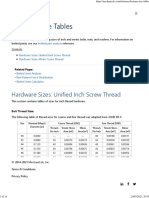 Fastener Size Tables - MechaniCalc