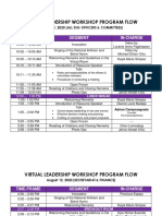 Virtual Leadership Workshop Program Flow: Time-Frame Segment In-Charge