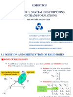 Robotics Chapter 3: Spatial Descriptions and Transformations