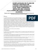 Proposta de Implantação Do Plano de Manutenção Centrada em Confiabilidade e Segurança Do Trabalho, para Caminhões Canavieiros em Uma Unidade Açucareira em Campo Alegre - Alagoas