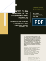 Notes On Tax Remedies of The Government and Taxpayers