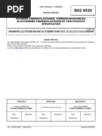 B62 0030 (Rev. F 2010.02) FR - MATIERES THERMOPLASTIQUES, THERMODURCISSABLES, ELASTOMERES THERMOPLASTIQUES ET CAOUTCHOUCS SPECIFICATION