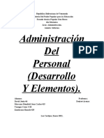 Informe de La Administracion de Personal