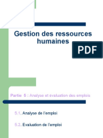 GRH Chapitre 5 (Suite) Evaluation Des Emplois - 2018