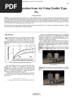 Oxygen Separation From Air Using Zeolite Type 5A