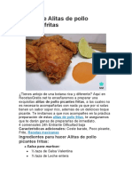 Receta de Alitas de Pollo Picantes Fritas