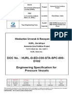 No.: HURL-G-ED-C00-STA-SPC-000-D102 Engineering Specification For Pressure Vessels