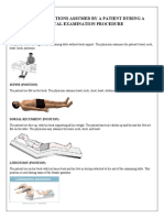 Different Positions Assumed by A Patient During A Physical Examination Procedure