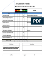 Business Development Manager Evaluation Sheet