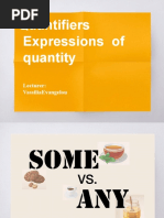 Quantifiers Expressions of Quantity: Lecturer: Vassiliaevangelou