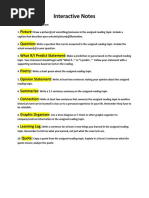 Interactive Notes: Picture What If/I Predict Statement