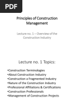 Principles of Construction Management Lesson 1