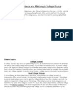 Internal Resistance and Matching in Voltage Source