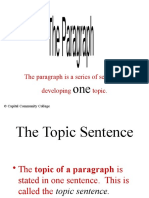 The Paragraph Is A Series of Sentences Developing Topic.: © Capital Community College