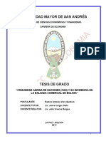 Universidad Mayor de San Andrés: Facultad de Ciencias Económicas Y Financieras Carrera de Economía