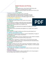 Market Structure and Pricing