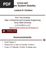 ECEN 667 Power System Stability: Lecture 9: Exciters