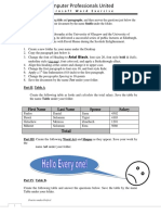 Microsoft Word Exercise: First Name Last Name Spouse Salary