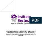 Procedimiento Ante El Instituto Electoral y de Participacion Ciudadana Del Estado de Jalisco para El Registro de Partidos Politicos Locales