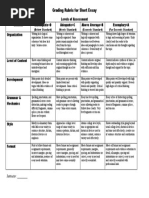 Rubric For Short Essay