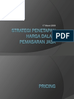 Strategi Penetapan Harga Dalam Pemasaran Jasa