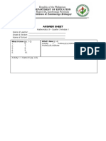 Mathematics 9 - Answer Sheet