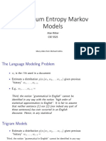 Maximum Entropy Markov Models: Alan Ritter CSE 5525