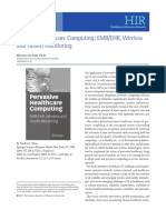 Pervasive Healthcare Computing: EMR/EHR, Wireless and Health Monitoring