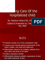 Peds Theory - Week2.The Hospitalized Child - Revised F16