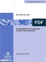 Considerations For Evaluating Control Valve Cavitation: Recommended Practice