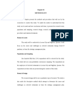 Chapter III ISSUES AND CHALLENGES IN SELECTED RESTAURANTS DURING COVID 19 PANDEMIC BASIS FOR STRATEGIC MANAGEMENT PLAN V1